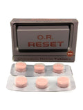 O.R. Reset chewable detox tablets packaging with pink tablets on a white background